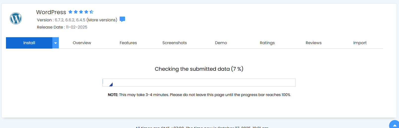 progress instalasi