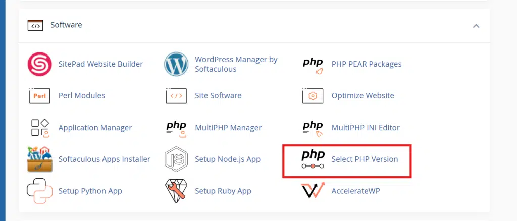 php version